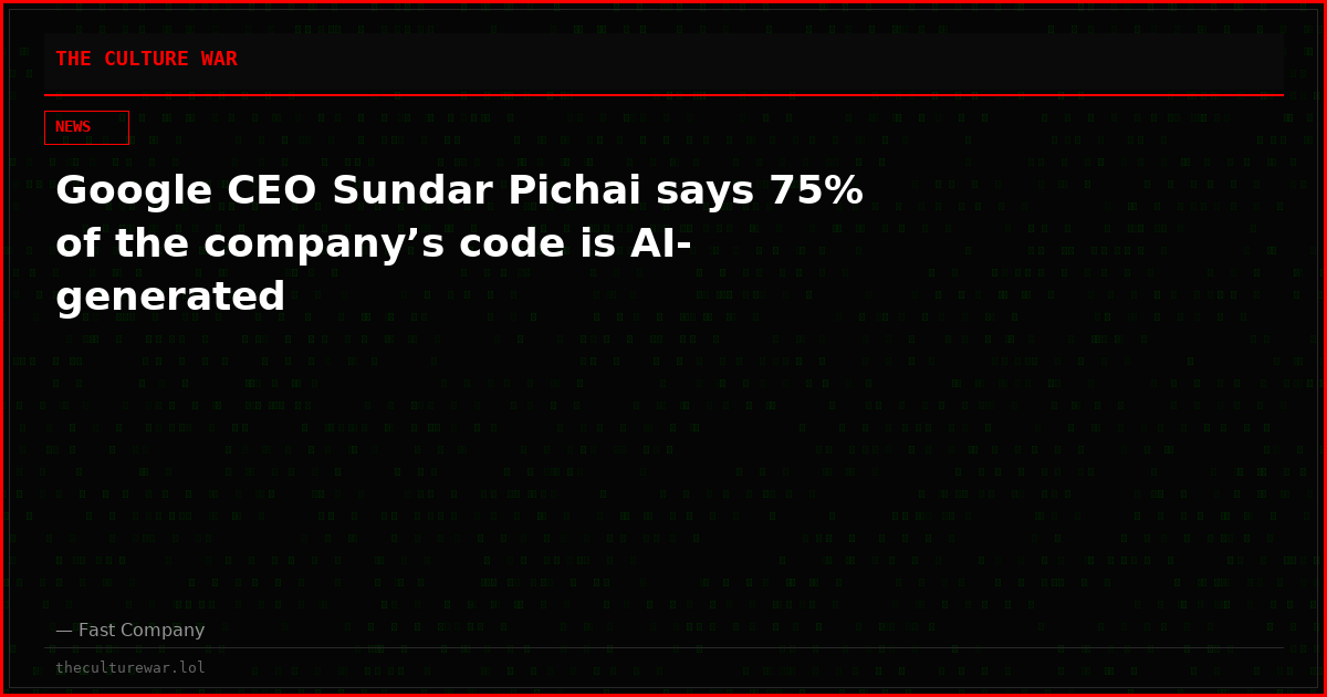 Google CEO Sundar Pichai says 75% of the company’s code is AI-generated