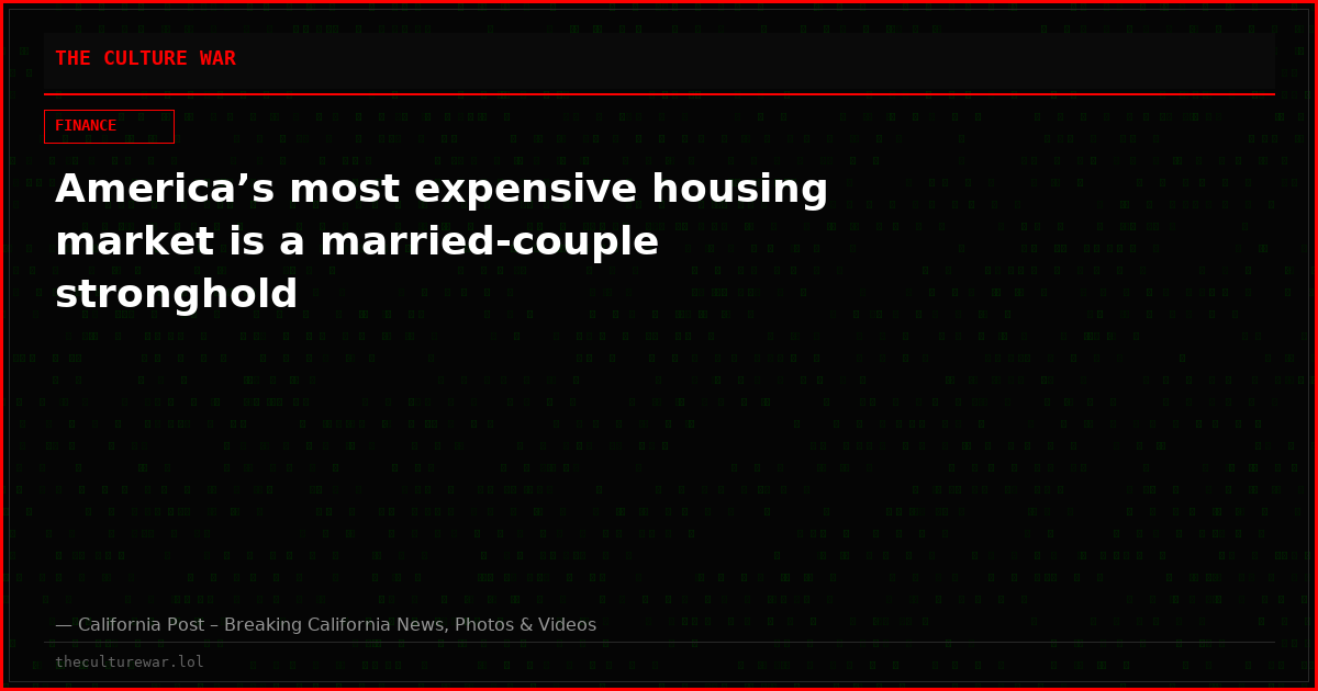 America’s most expensive housing market is a married-couple stronghold