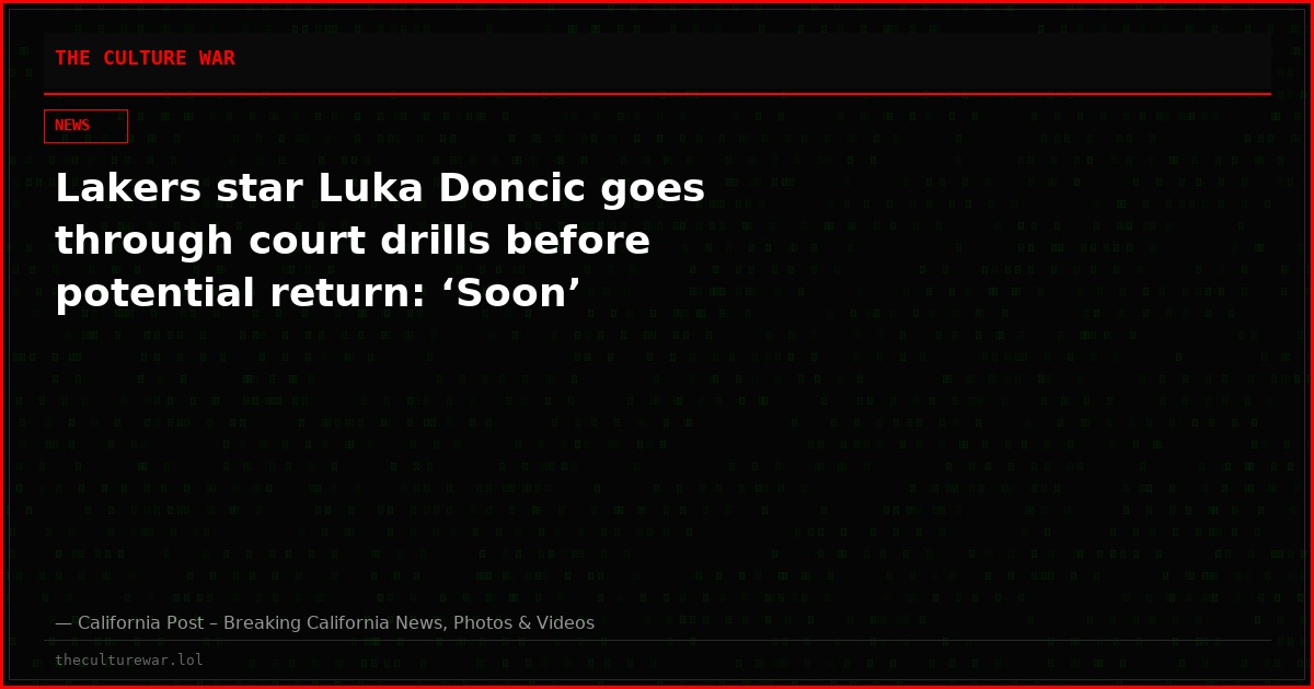 Lakers star Luka Doncic goes through court drills before potential return: ‘Soon’