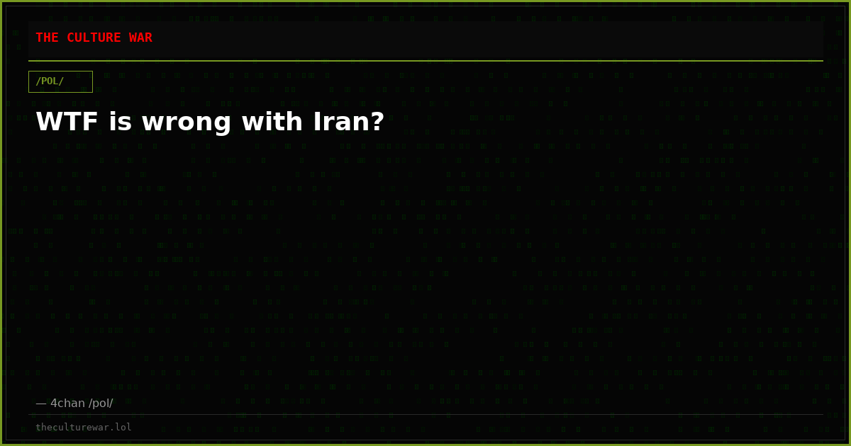 WTF is wrong with Iran?