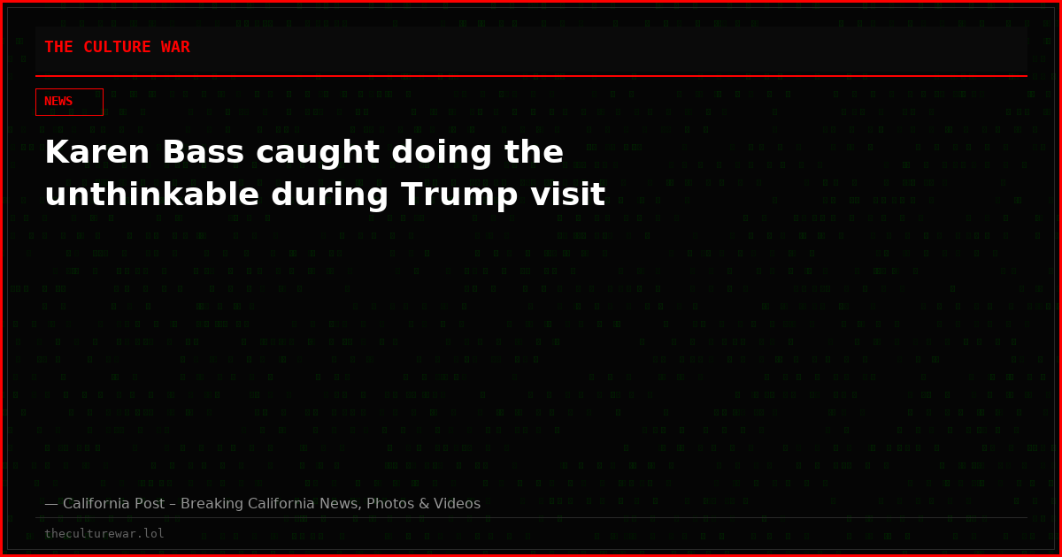 Karen Bass caught doing the unthinkable during Trump visit