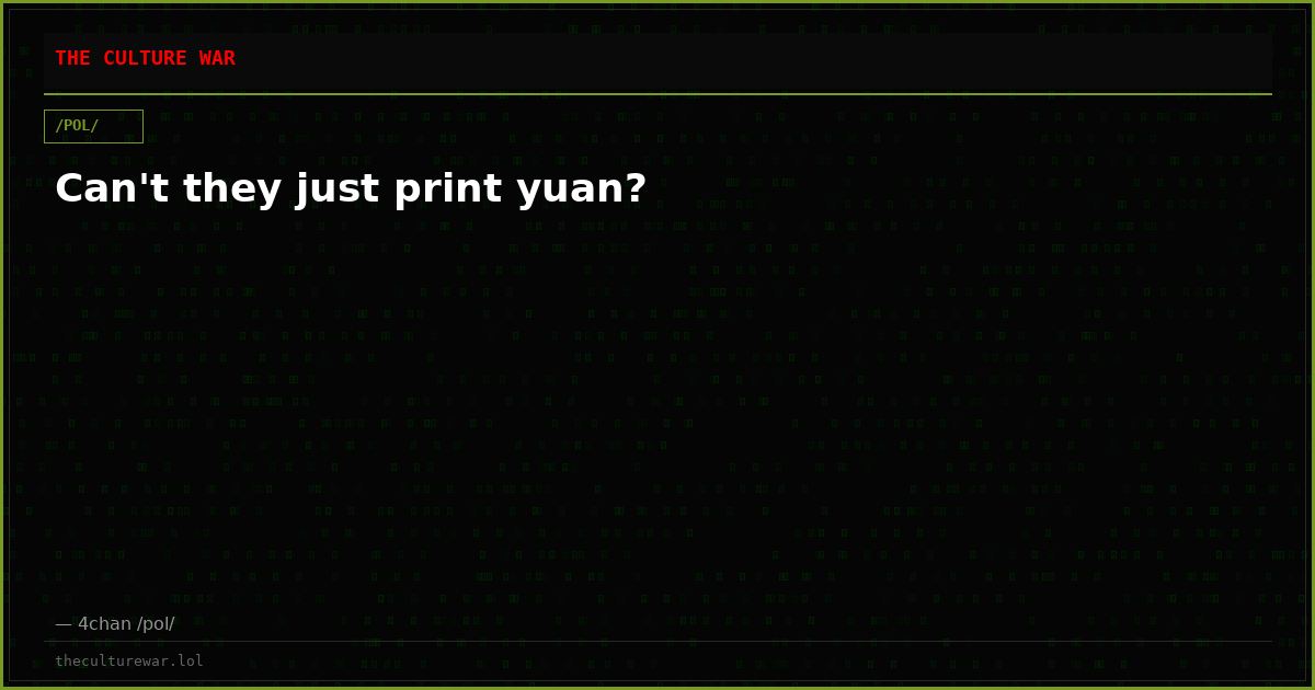 Can't they just print yuan?