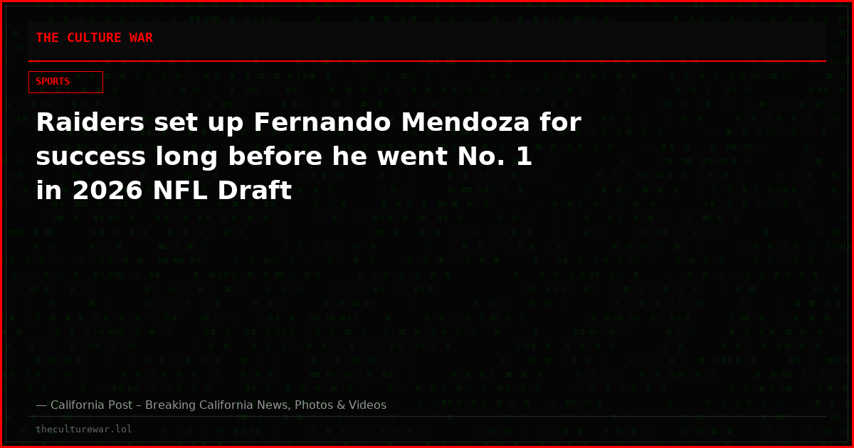 Raiders set up Fernando Mendoza for success long before he went No. 1 in 2026 NFL Draft
