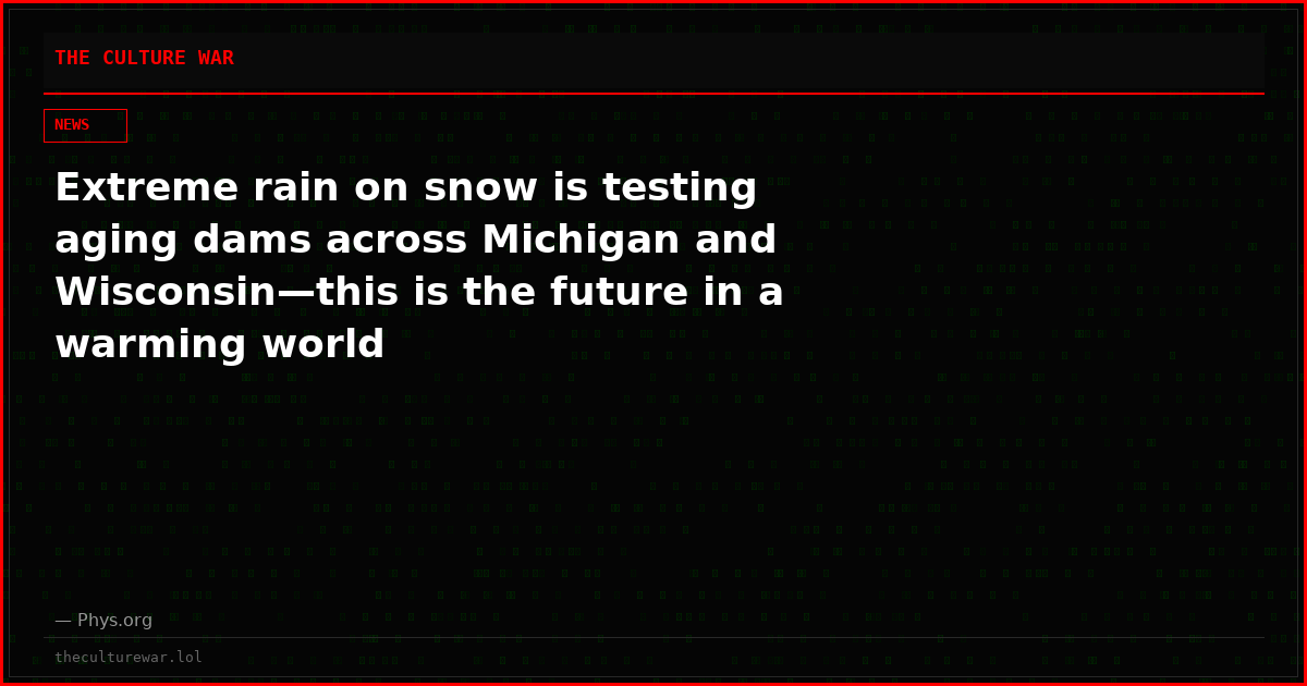 Extreme rain on snow is testing aging dams across Michigan and Wisconsin—this is the future in a warming world