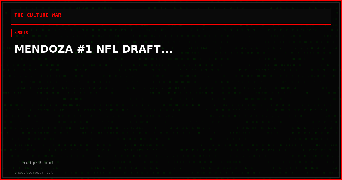 MENDOZA #1 NFL DRAFT...