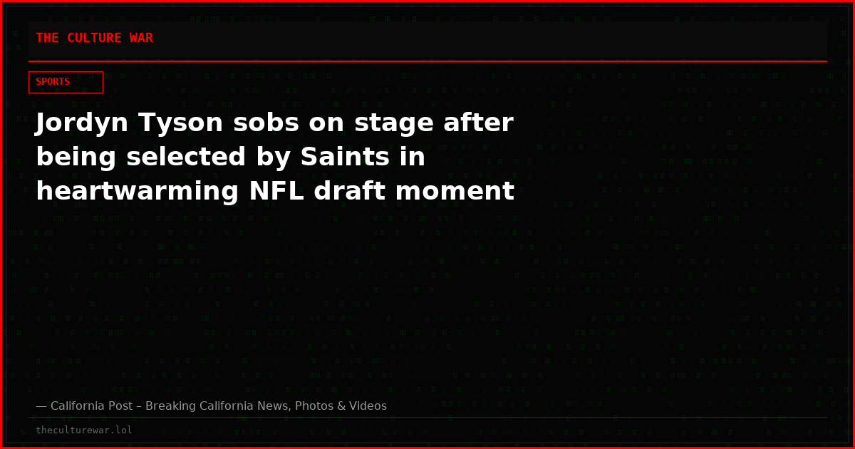 Jordyn Tyson sobs on stage after being selected by Saints in heartwarming NFL draft moment