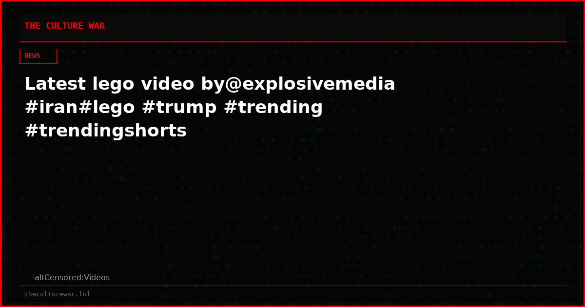 Latest lego video by@explosivemedia #iran#lego #trump #trending #trendingshorts