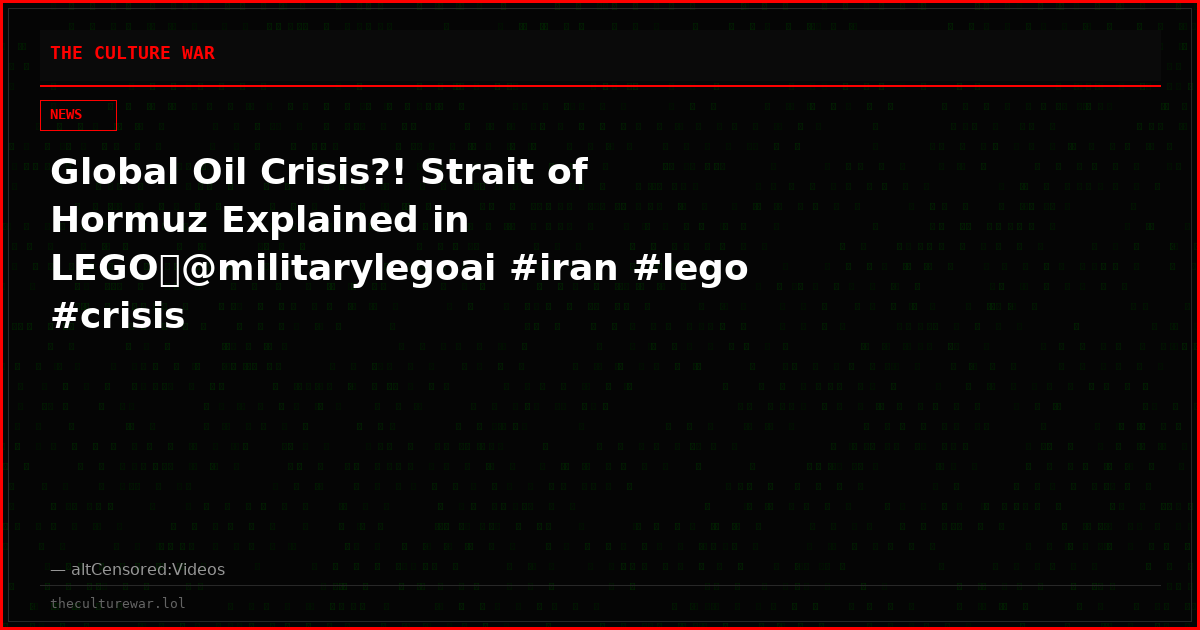 Global Oil Crisis?! Strait of Hormuz Explained in LEGO🛢️@militarylegoai #iran #lego #crisis