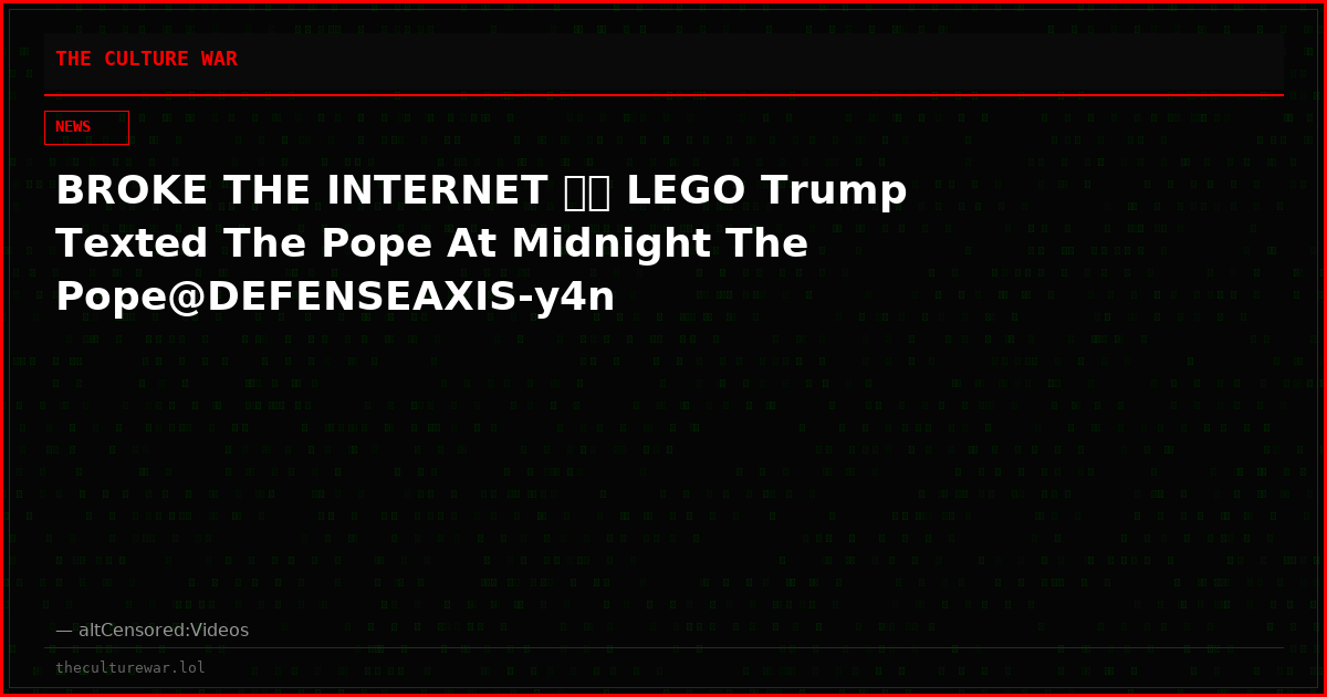 BROKE THE INTERNET 💀🔥 LEGO Trump Texted The Pope At Midnight The Pope@DEFENSEAXIS-y4n