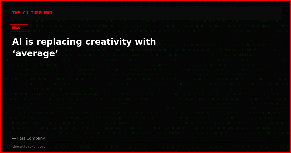 AI is replacing creativity with ‘average’