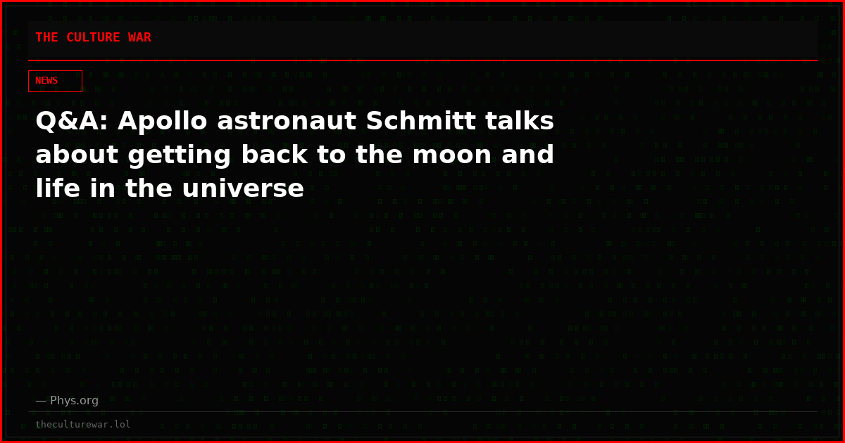 Q&A: Apollo astronaut Schmitt talks about getting back to the moon and life in the universe