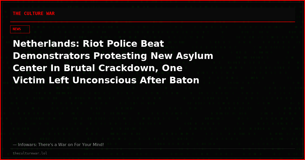 Netherlands: Riot Police Beat Demonstrators Protesting New Asylum Center In Brutal Crackdown, One Victim Left Unconscious After Baton Attack