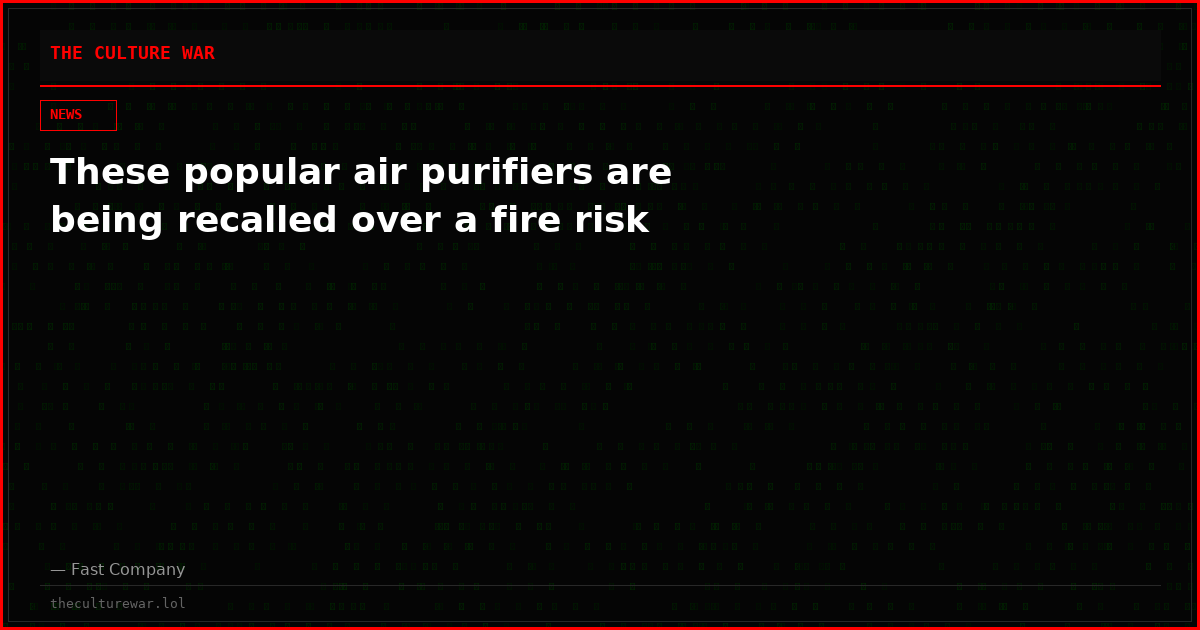 These popular air purifiers are being recalled over a fire risk