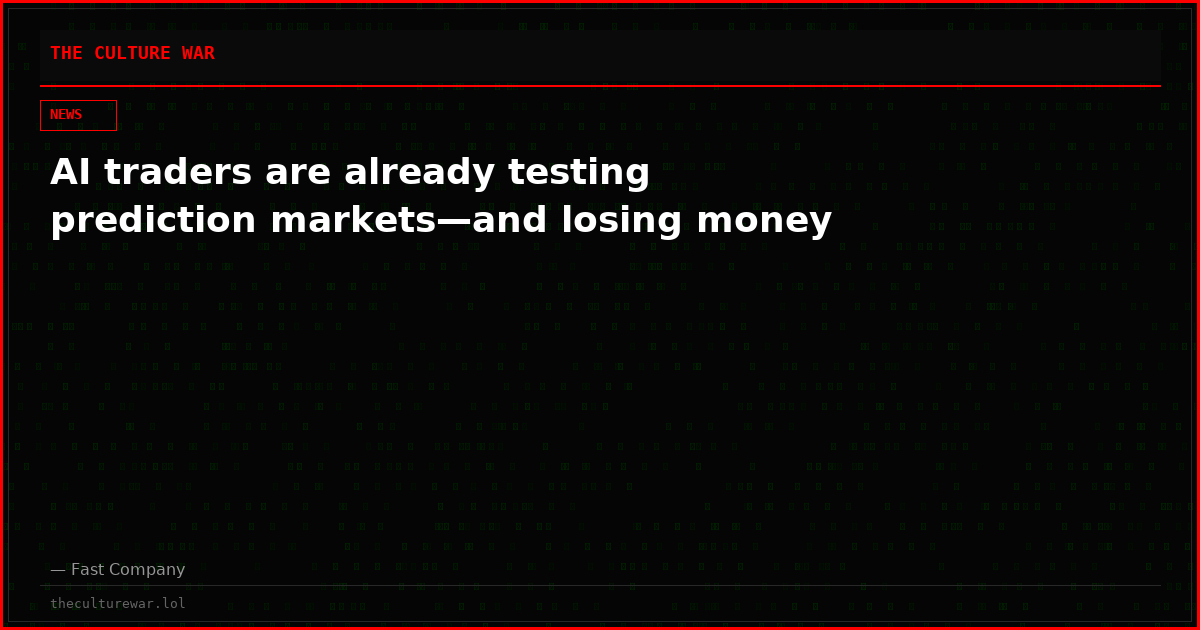 AI traders are already testing prediction markets—and losing money