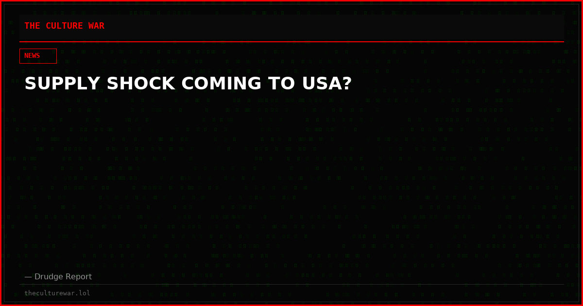 SUPPLY SHOCK COMING TO USA?