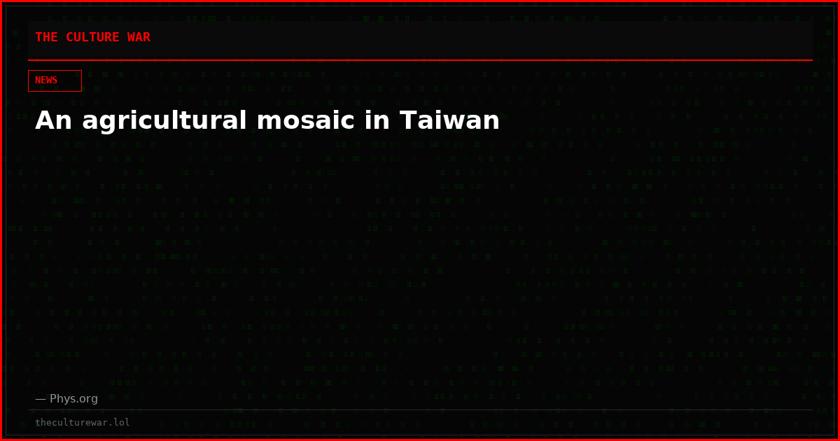 An agricultural mosaic in Taiwan