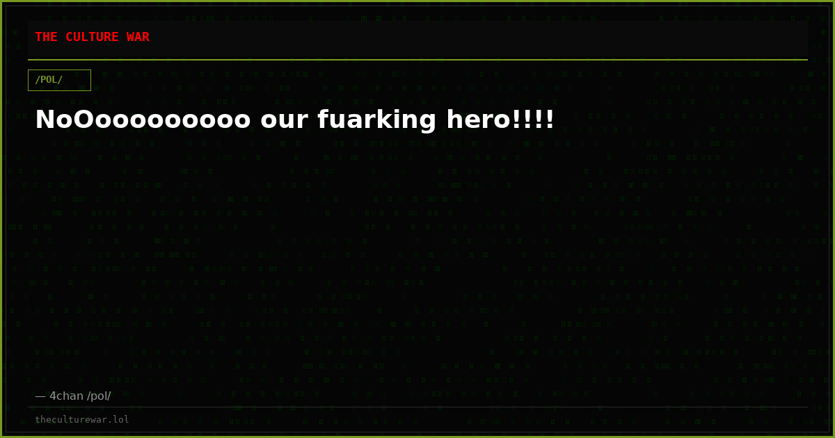 NoOooooooooo our fuarking hero!!!!