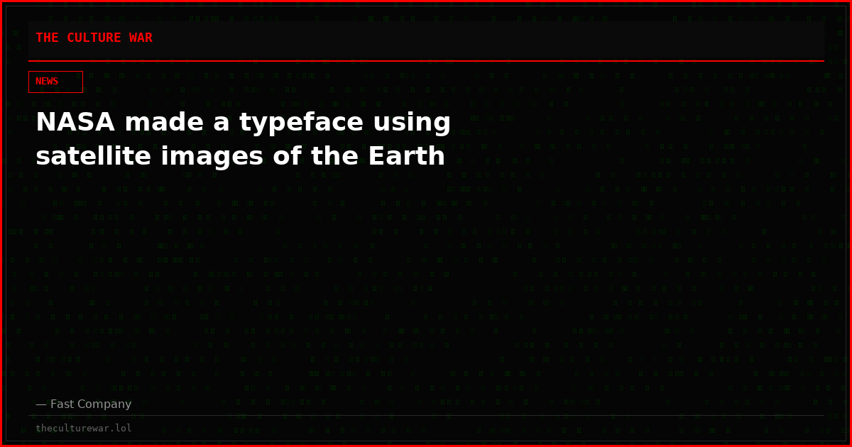 NASA made a typeface using satellite images of the Earth