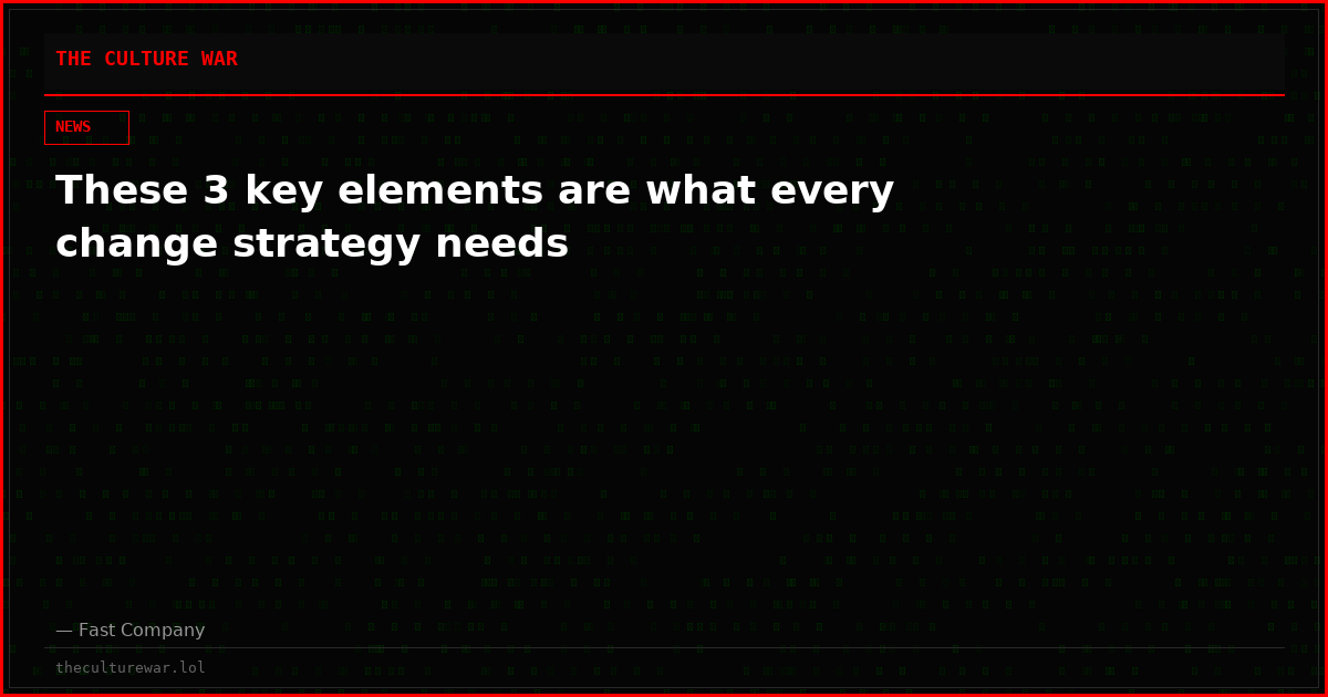 These 3 key elements are what every change strategy needs