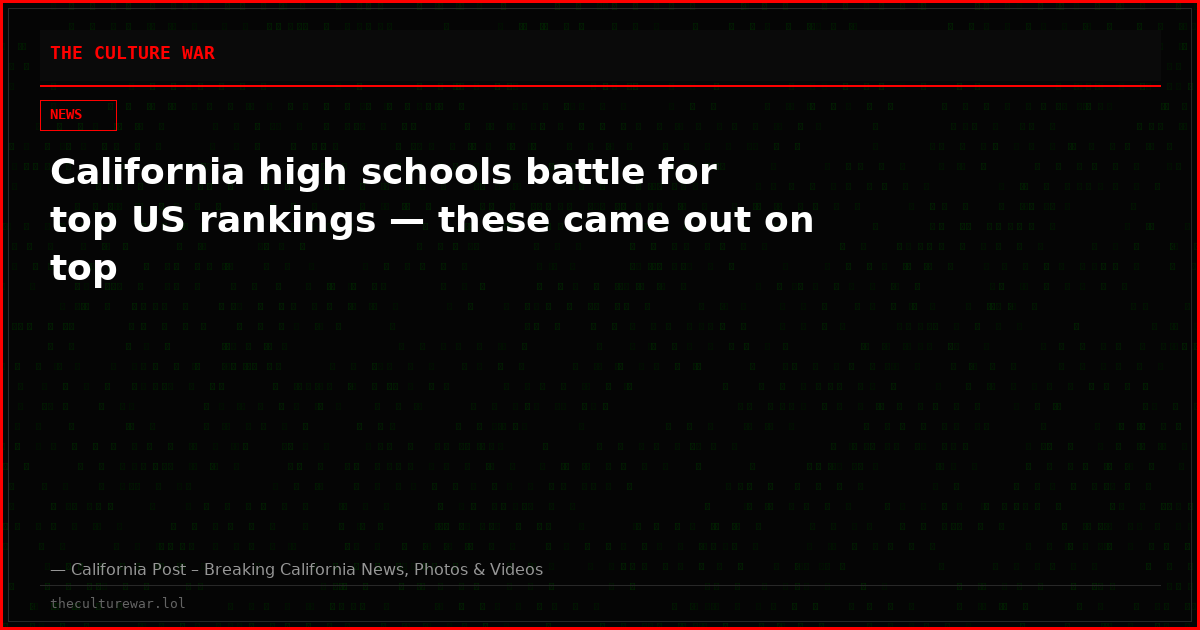 California high schools battle for top US rankings — these came out on top