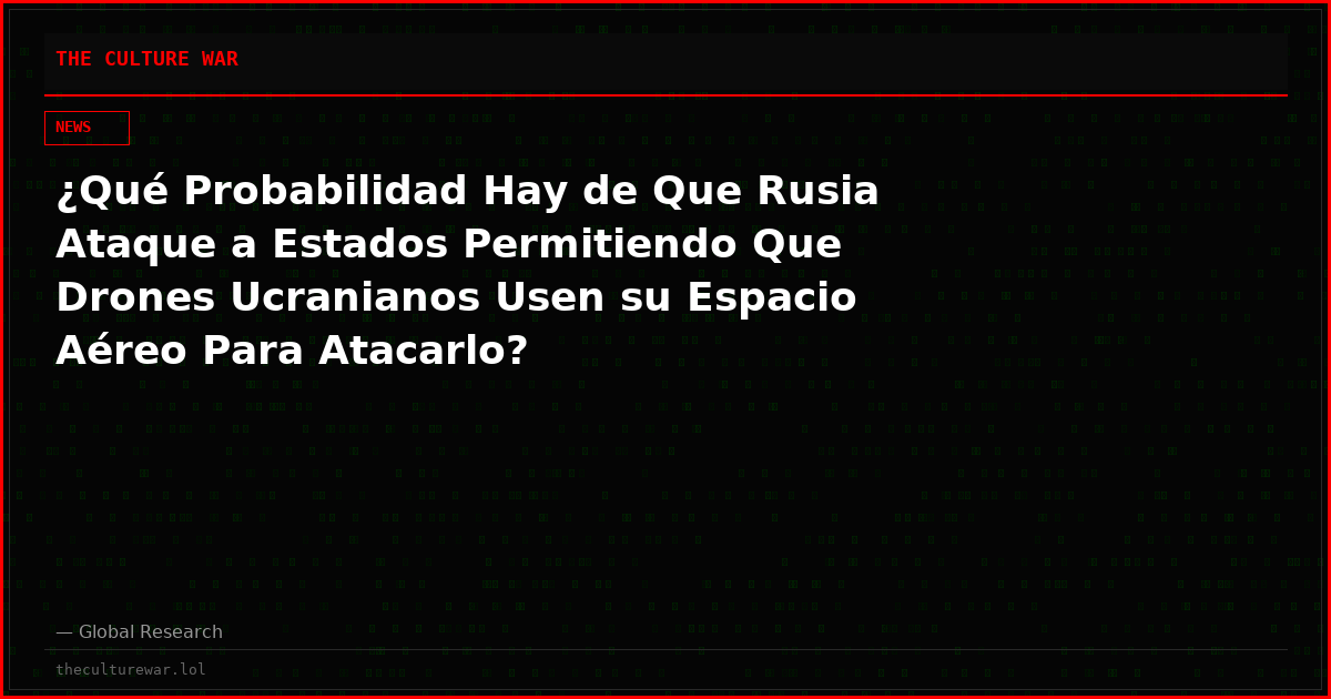 ¿Qué Probabilidad Hay de Que Rusia Ataque a Estados Permitiendo Que Drones Ucranianos Usen su Espacio Aéreo Para Atacarlo?