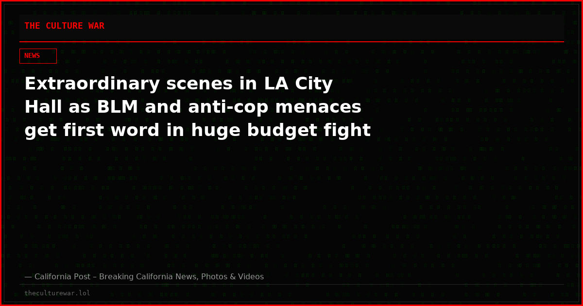 Extraordinary scenes in LA City Hall as BLM and anti-cop menaces get first word in huge budget fight