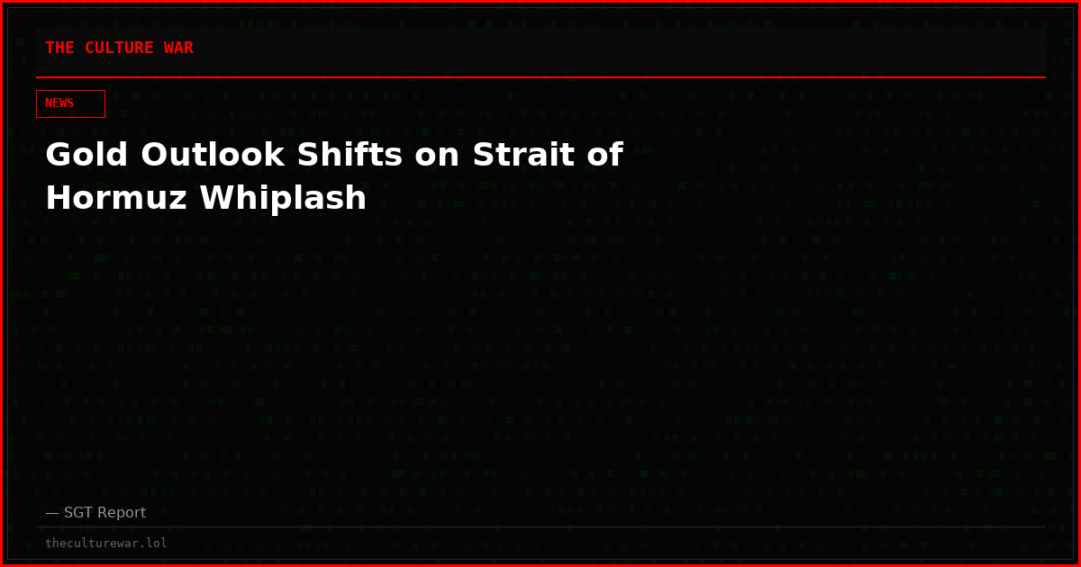 Gold Outlook Shifts on Strait of Hormuz Whiplash