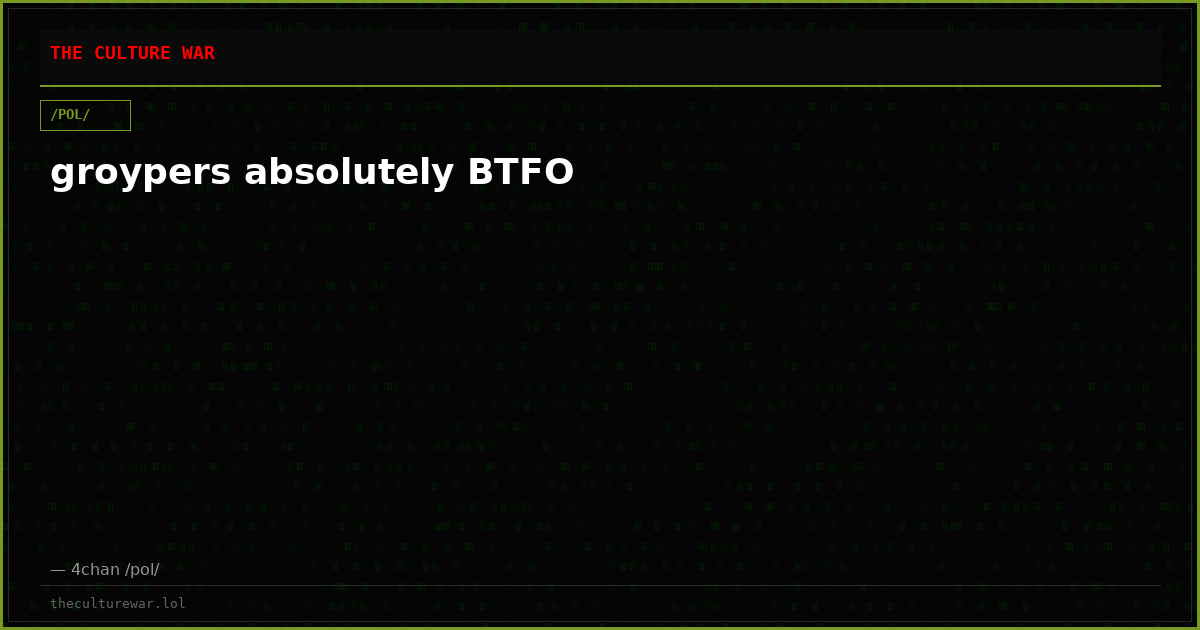 groypers absolutely BTFO