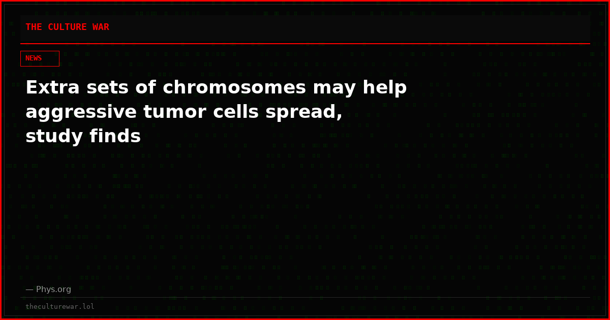 Extra sets of chromosomes may help aggressive tumor cells spread, study finds