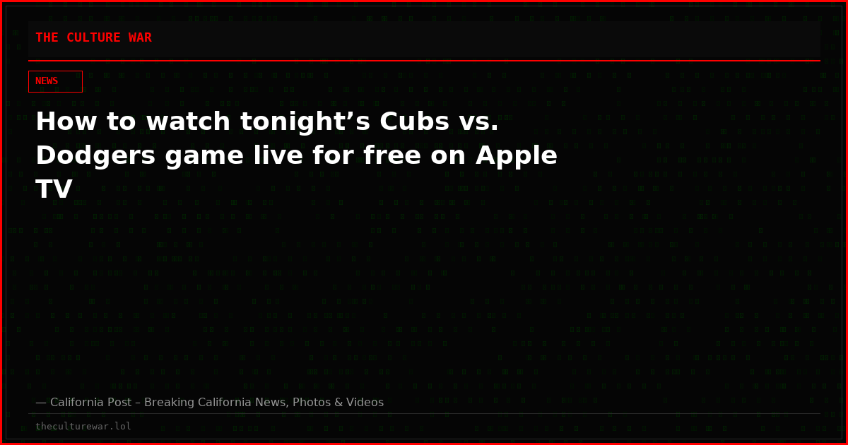 How to watch tonight’s Cubs vs. Dodgers game live for free on Apple TV
