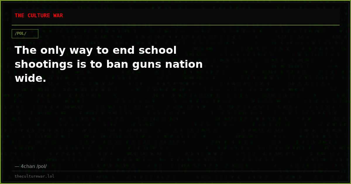 The only way to end school shootings is to ban guns nation wide.