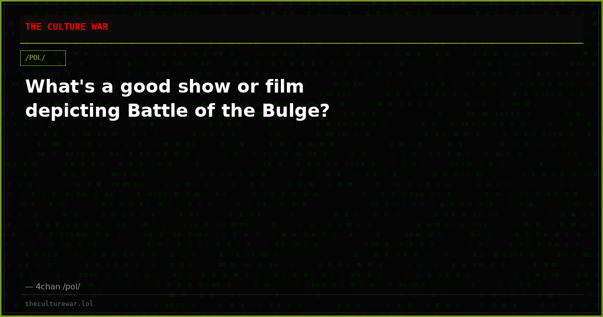 What's a good show or film depicting Battle of the Bulge?