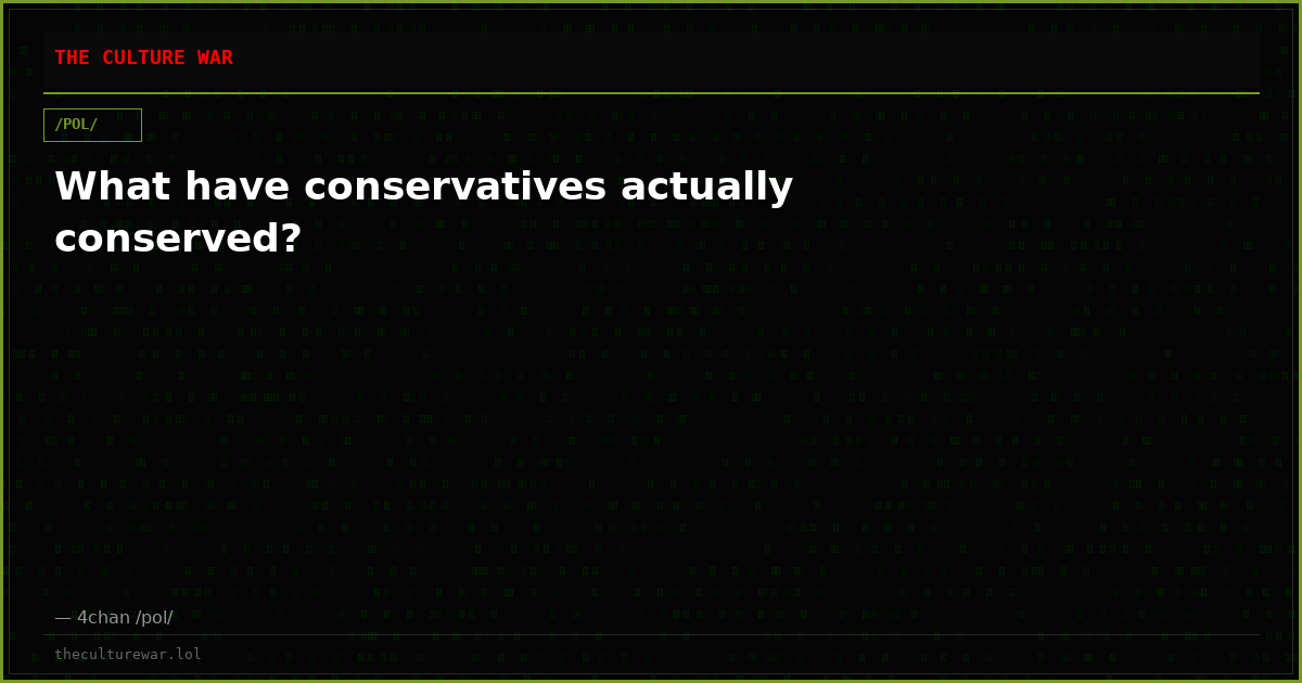 What have conservatives actually conserved?