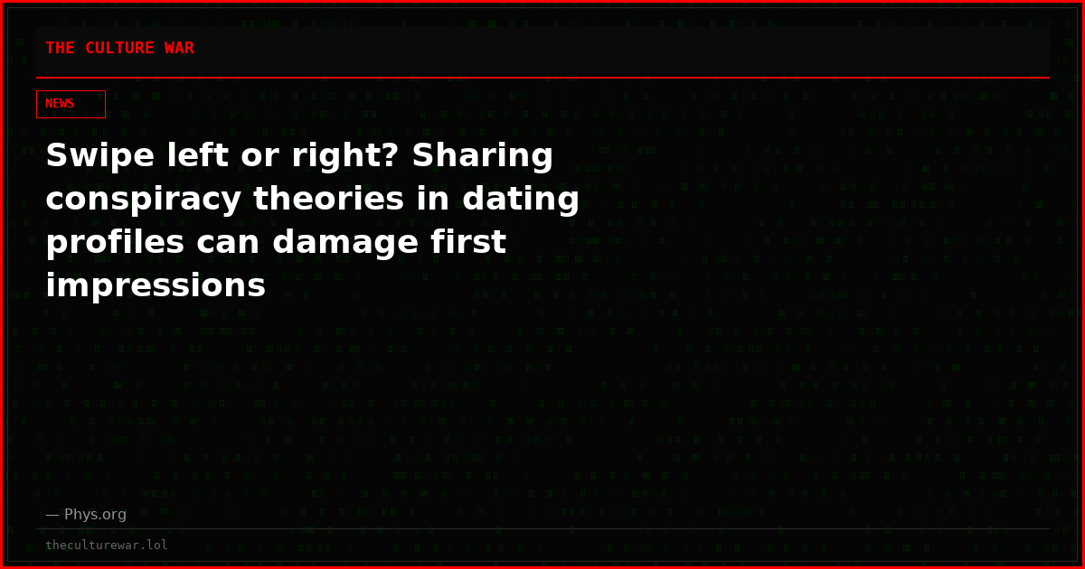 Swipe left or right? Sharing conspiracy theories in dating profiles can damage first impressions