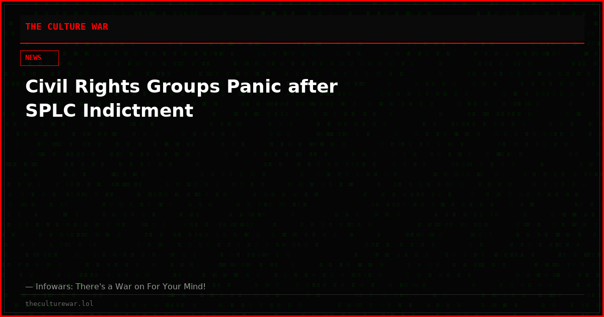 Civil Rights Groups Panic after SPLC Indictment