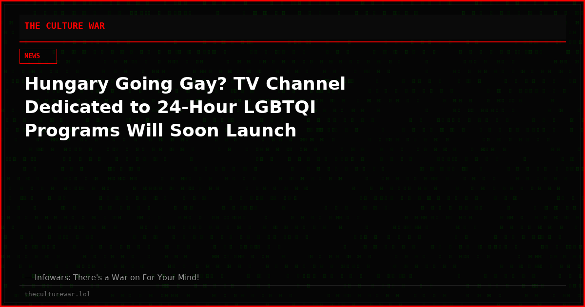 Hungary Going Gay? TV Channel Dedicated to 24-Hour LGBTQI Programs Will Soon Launch
