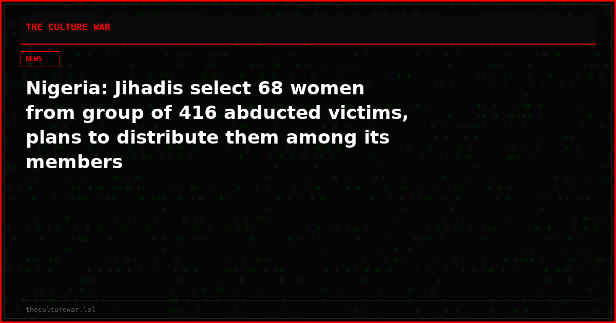 Nigeria: Jihadis select 68 women from group of 416 abducted victims, plans to distribute them among its members