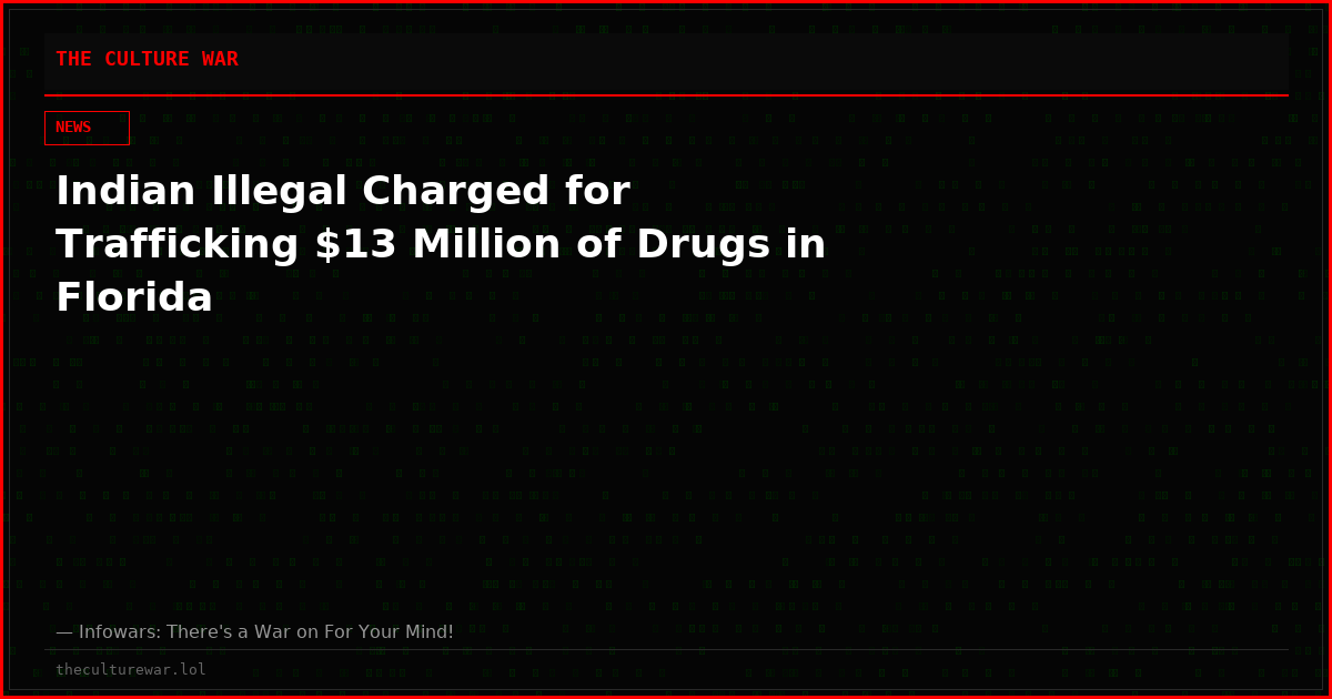 Indian Illegal Charged for Trafficking $13 Million of Drugs in Florida