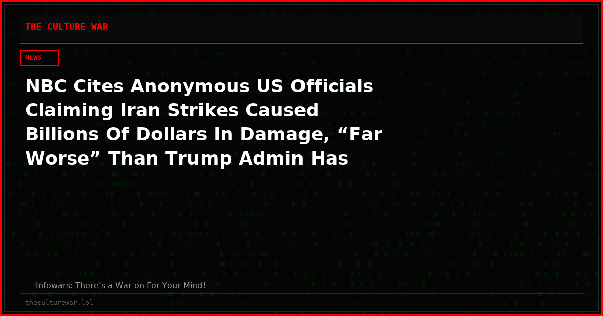 NBC Cites Anonymous US Officials Claiming Iran Strikes Caused Billions Of Dollars In Damage, “Far Worse” Than Trump Admin Has Revealed