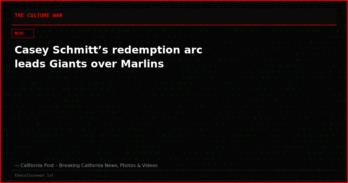Casey Schmitt’s redemption arc leads Giants over Marlins