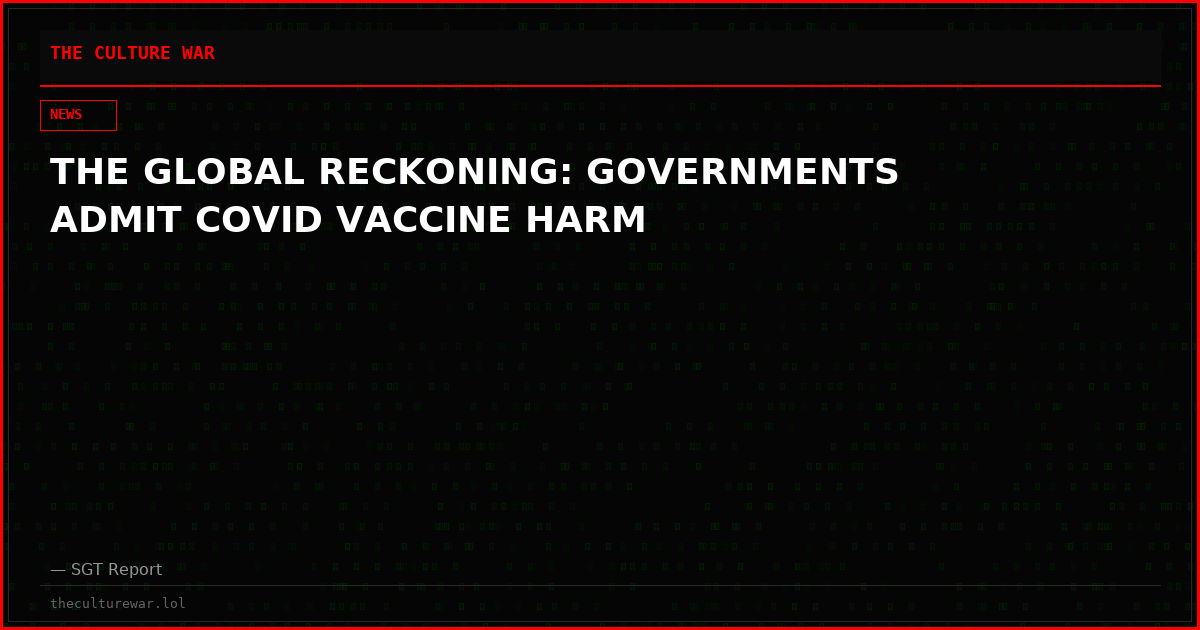 THE GLOBAL RECKONING: GOVERNMENTS ADMIT COVID VACCINE HARM