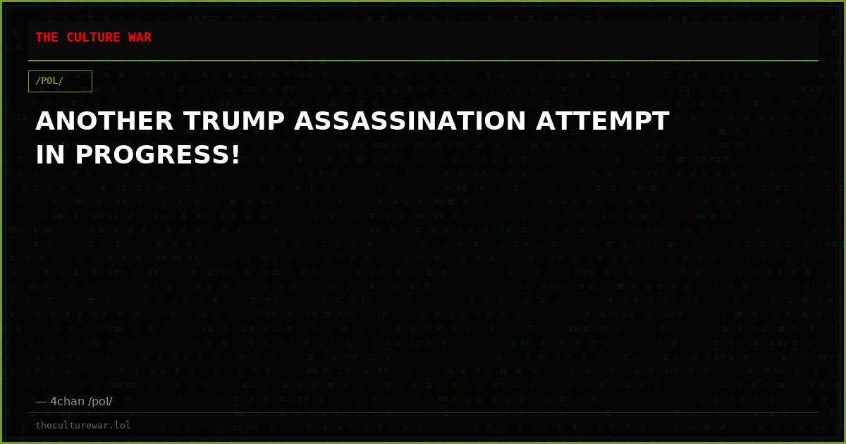 ANOTHER TRUMP ASSASSINATION ATTEMPT IN PROGRESS!