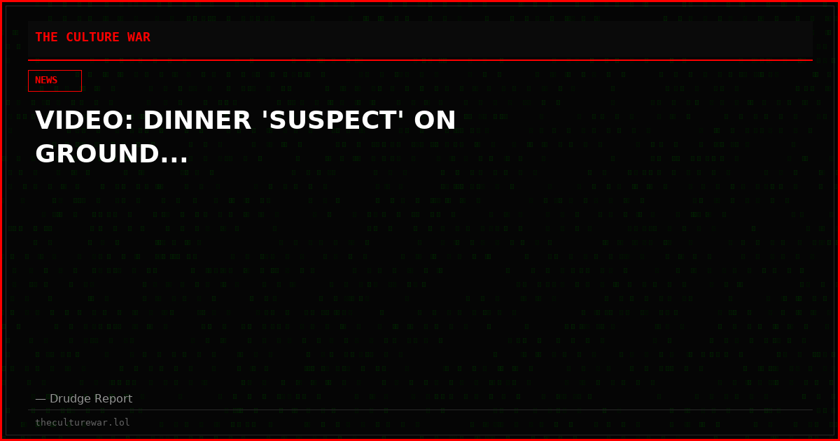 VIDEO: DINNER 'SUSPECT' ON GROUND...