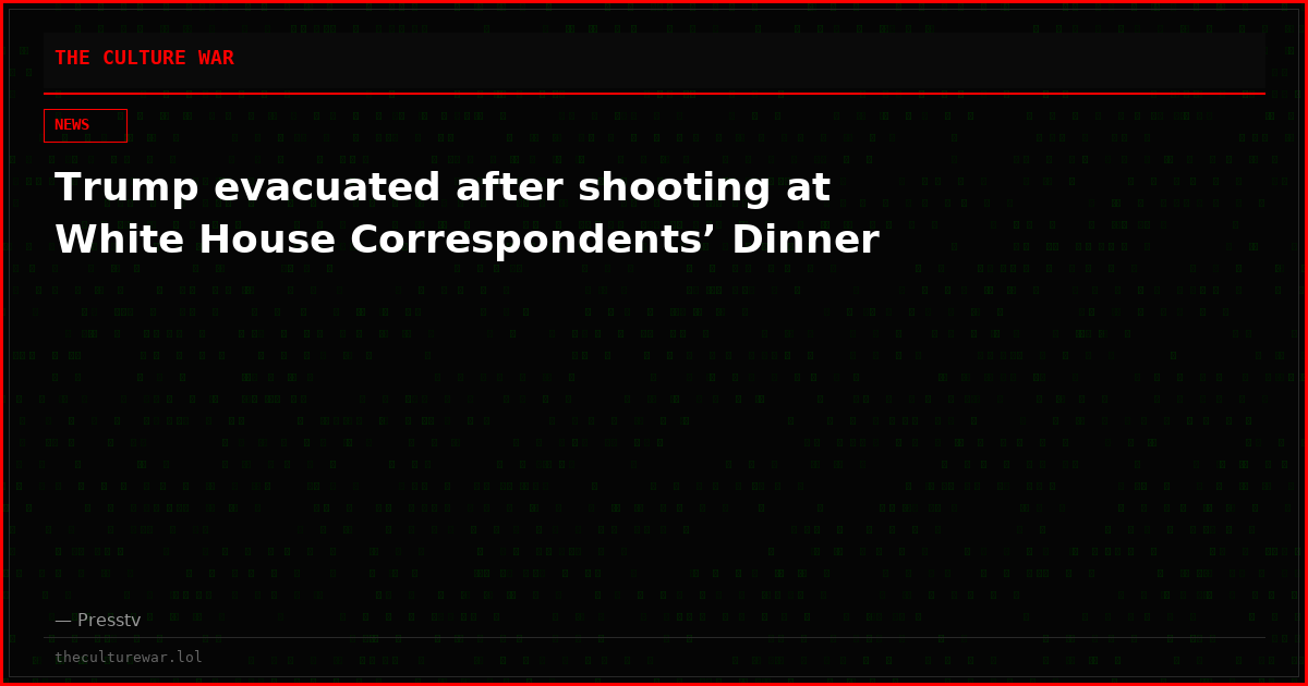 Trump evacuated after shooting at White House Correspondents’ Dinner