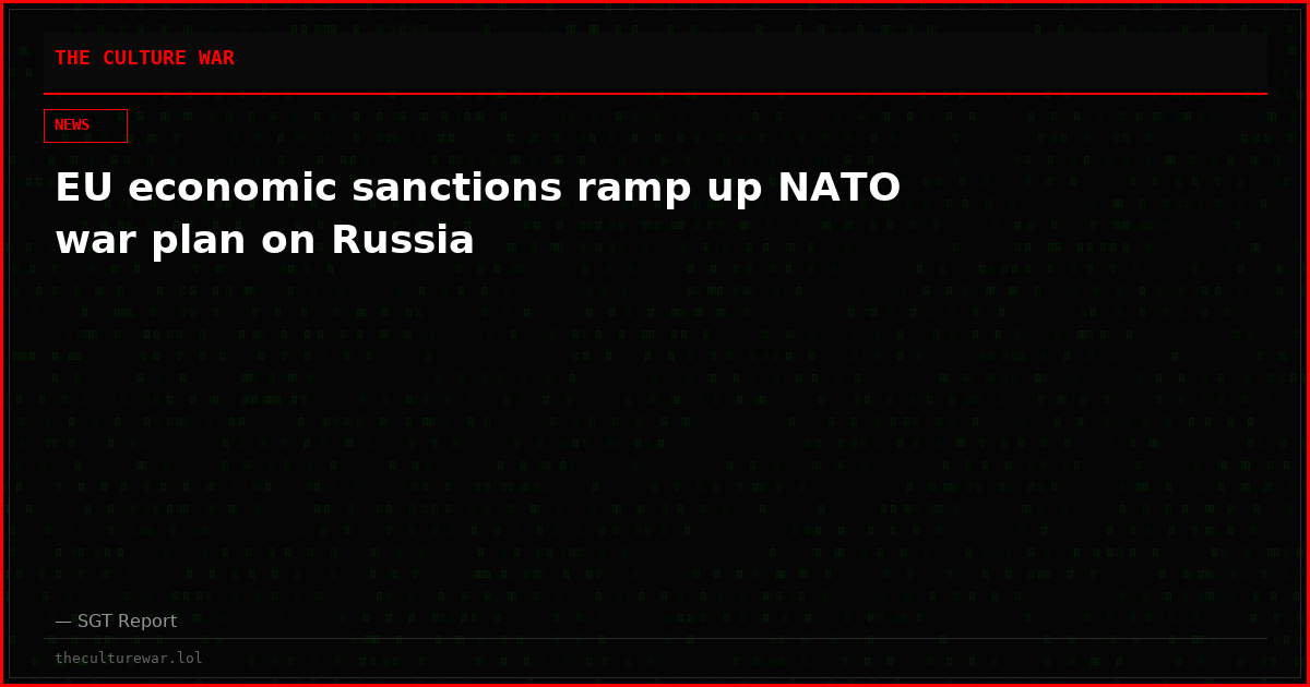 EU economic sanctions ramp up NATO war plan on Russia