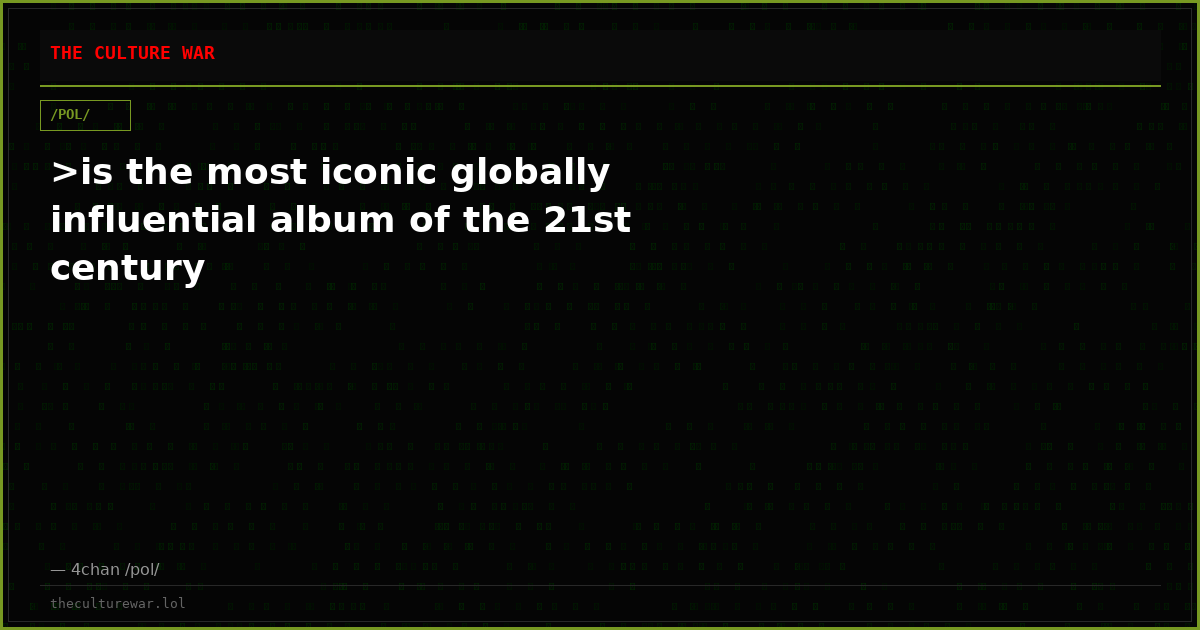 >is the most iconic globally influential album of the 21st century