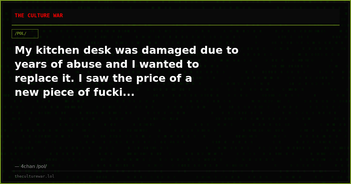 My kitchen desk was damaged due to years of abuse and I wanted to replace it. I saw the price of a new piece of fucki...