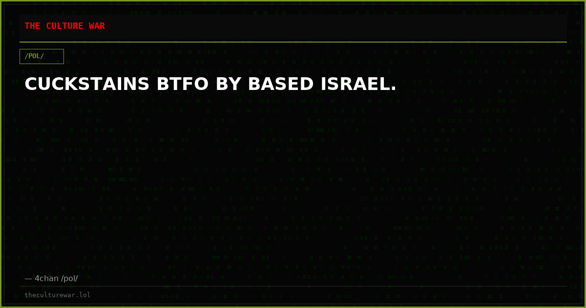 CUCKSTAINS BTFO BY BASED ISRAEL.