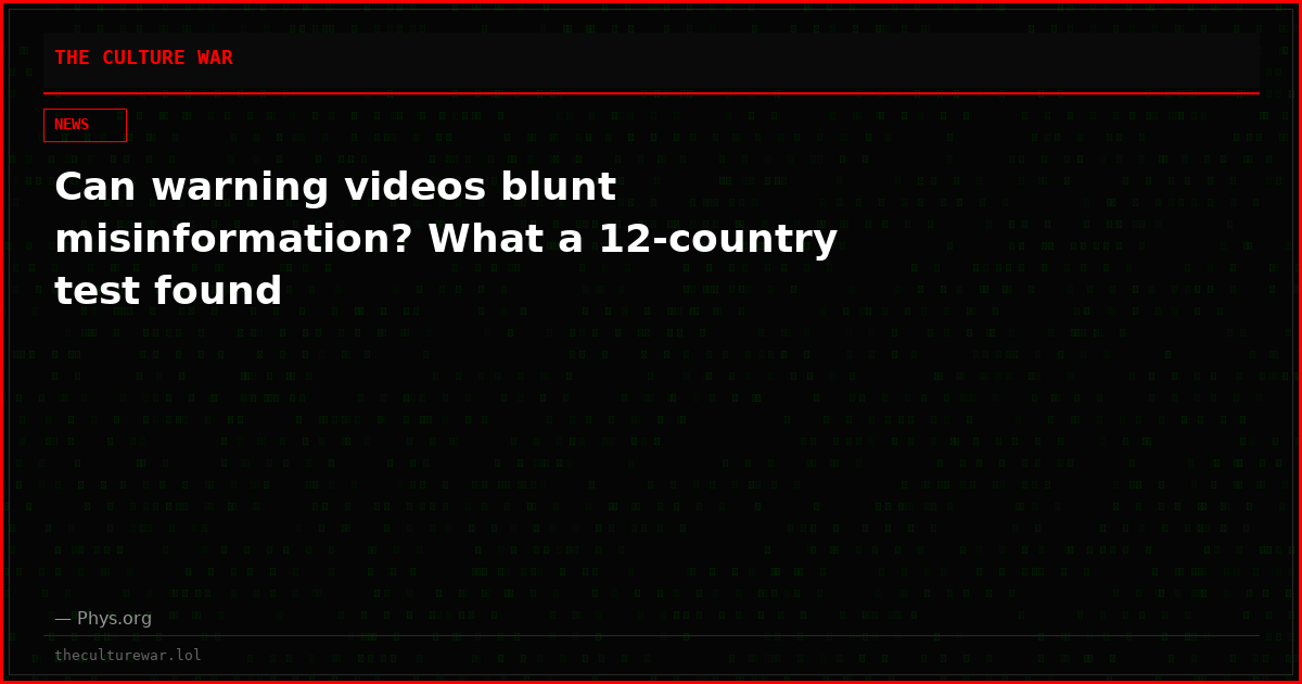 Can warning videos blunt misinformation? What a 12-country test found
