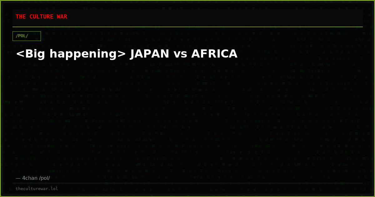 <Big happening> JAPAN vs AFRICA
